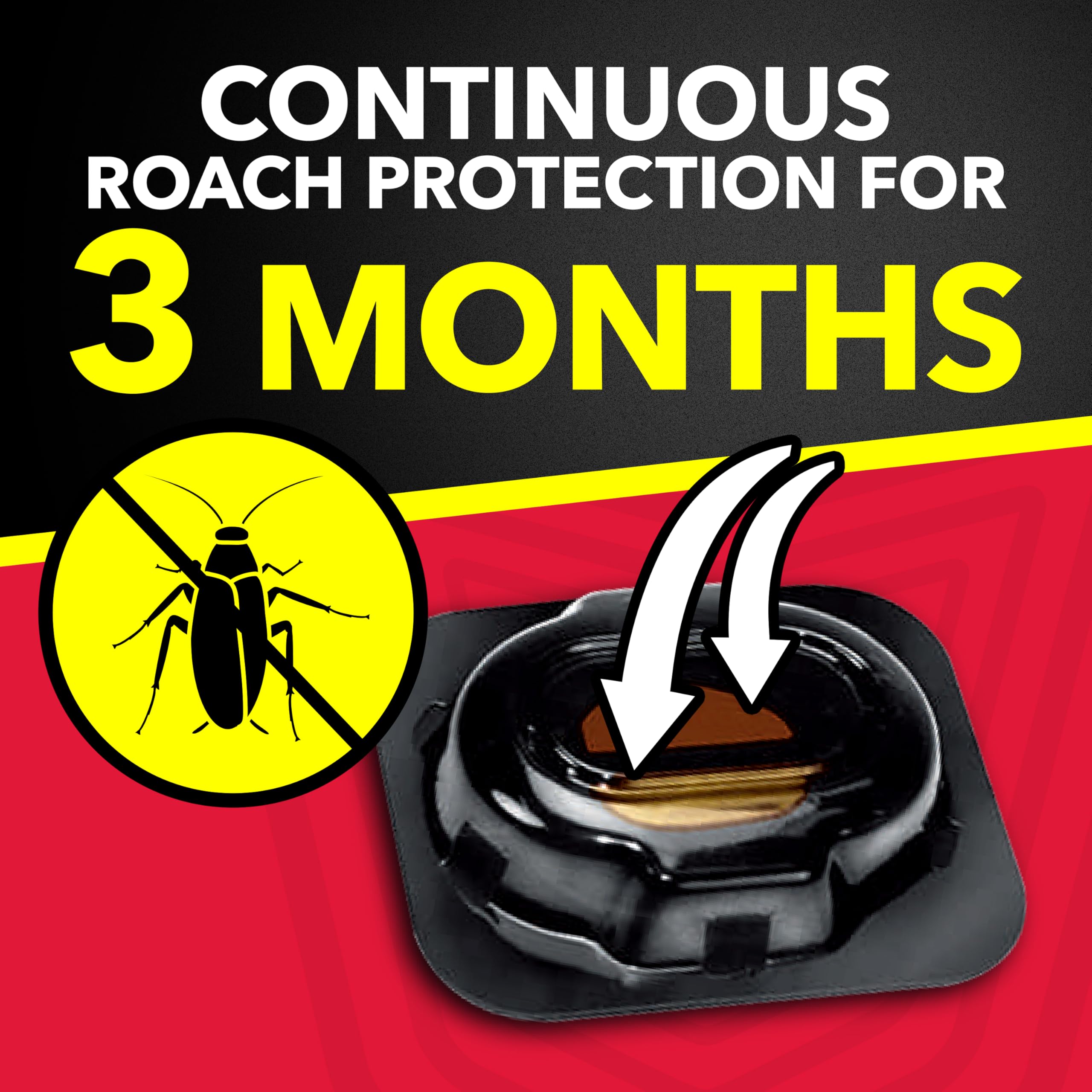 Raid Double Control Baits close-up showing two formulas for roaches.