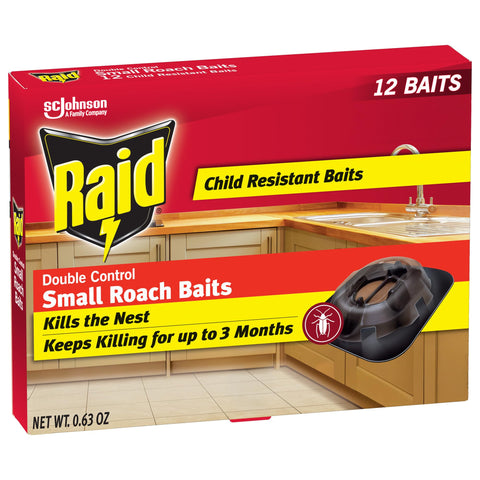 Raid Double Control packaging for discreet indoor use helps control roaches