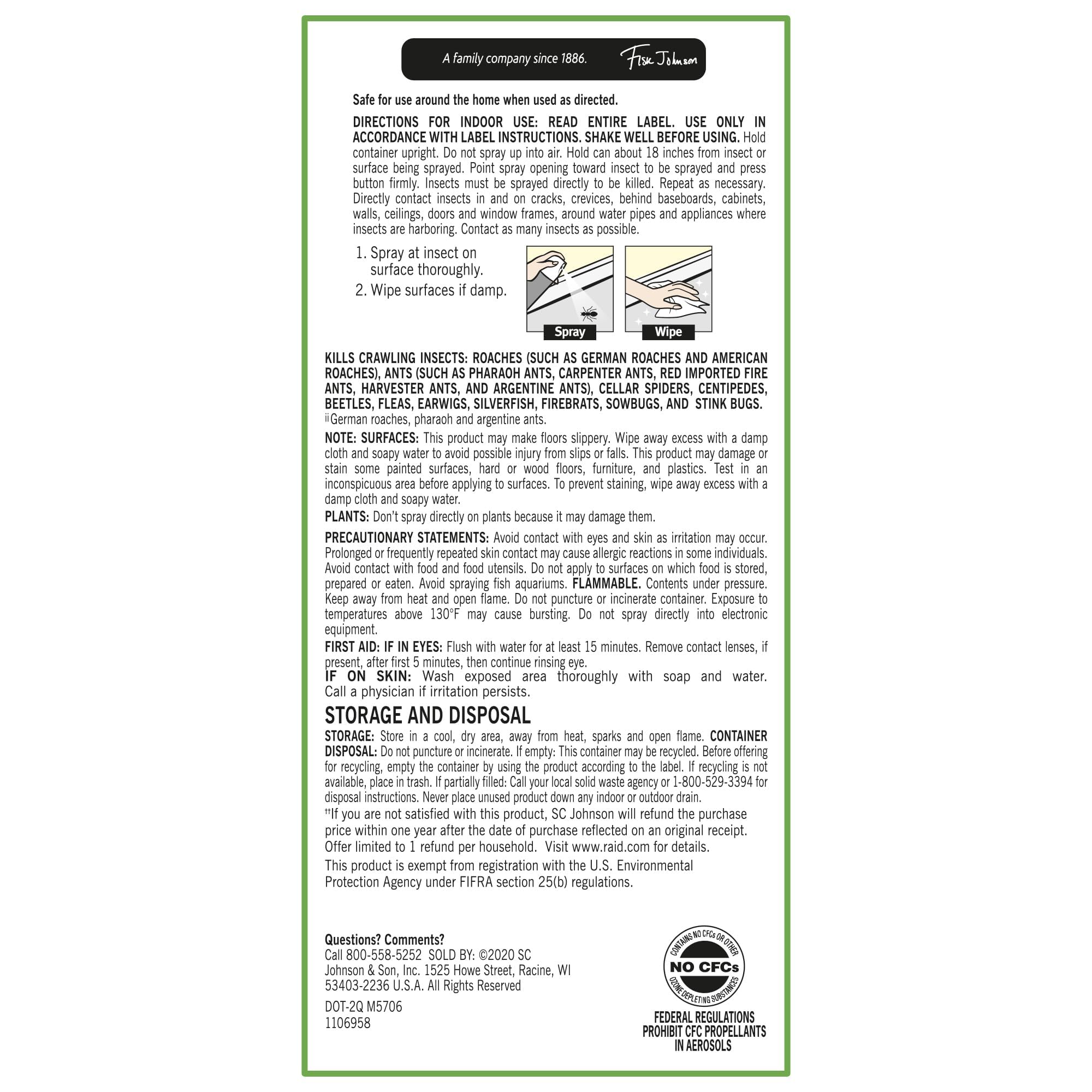 Fast-acting action shows Raid Essentials killing pests on contact