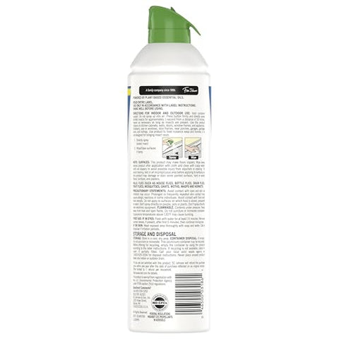 Raid Essentials lemongrass-geraniol blend highlights plant-based pest control.