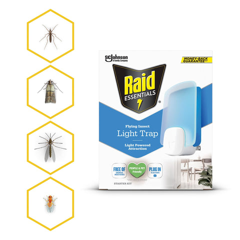 Raid Essentials kid- and pet-friendly design with refill for safe home use.
