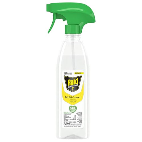 Raid Essentials bottle features a neutral scent suitable for indoor use.
