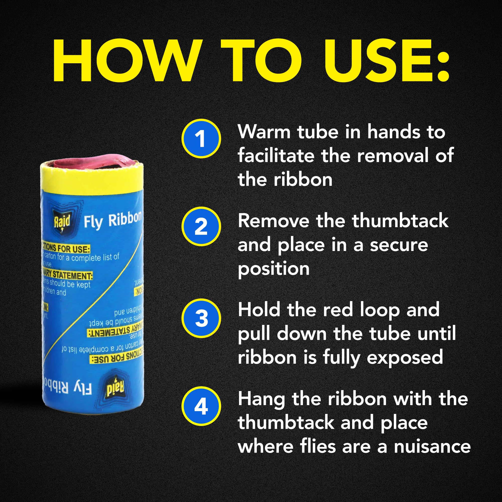 Raid FR3-RAID fly catcher ribbon kitchen setup demonstrates discreet pest control option.