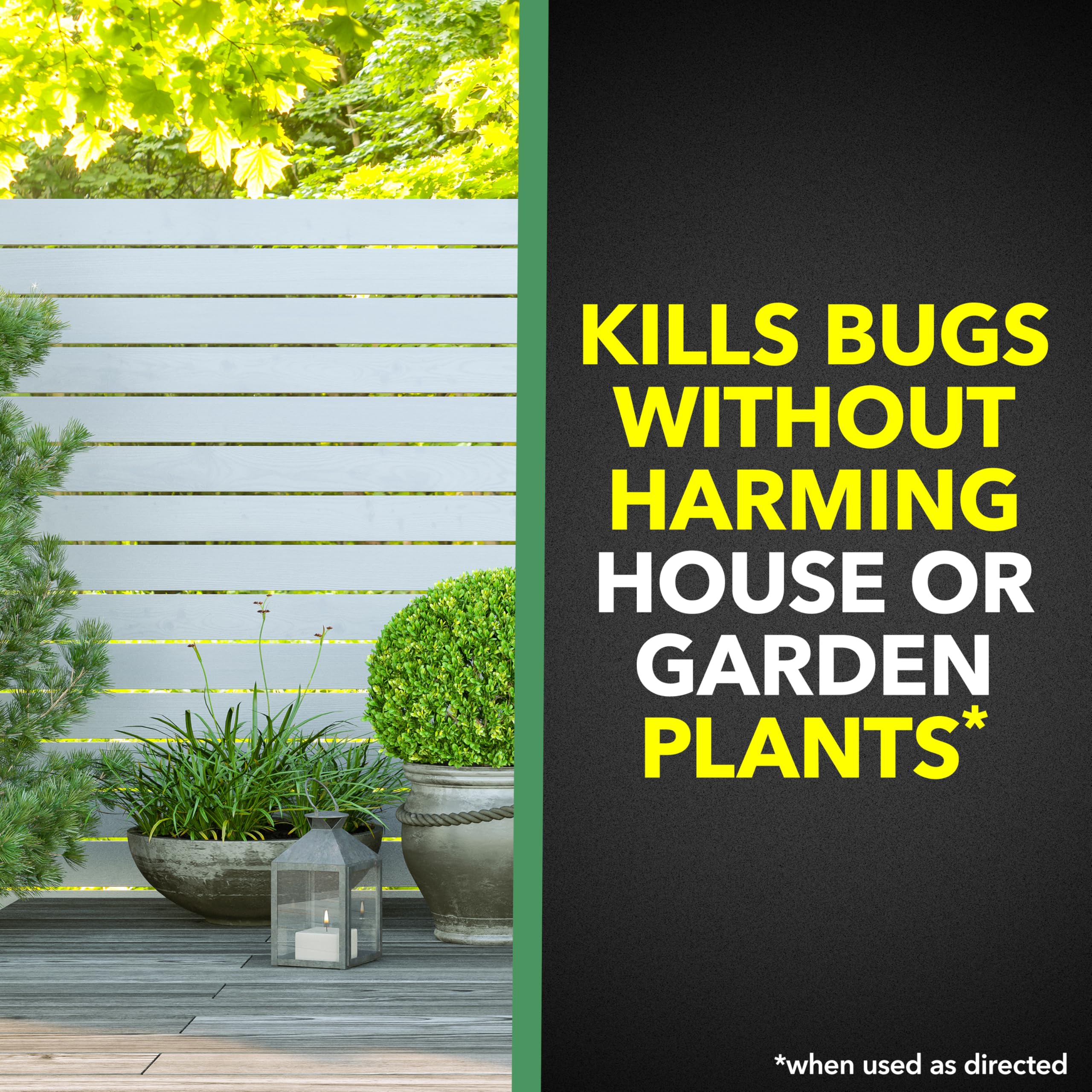 Raid House & Garden Bug Killer outdoors-use protecting patios and garden edges.