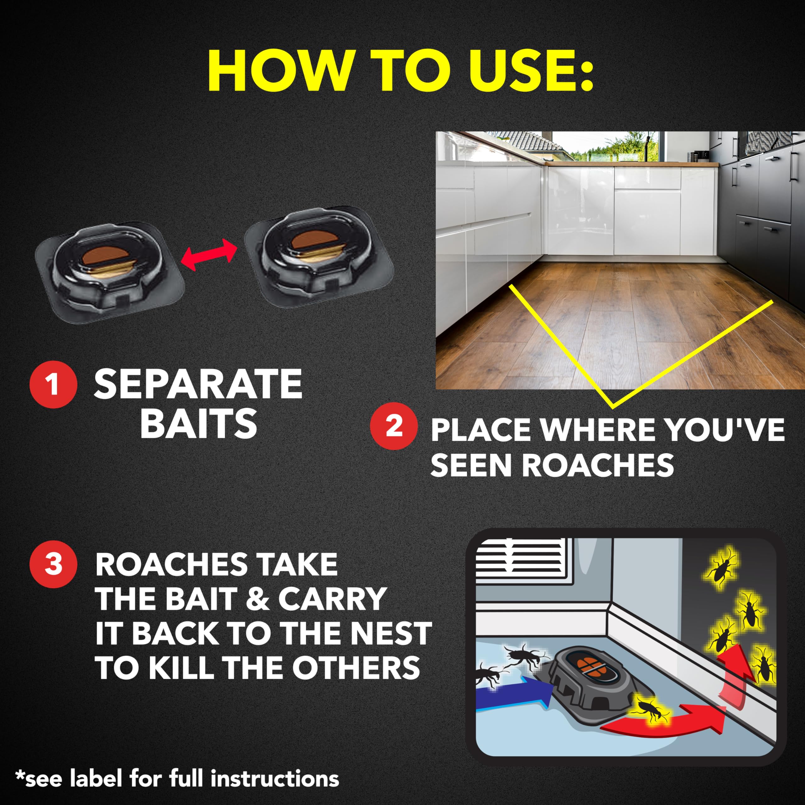 Raid indoor roach station placement illustrates discreet setup in a room corner