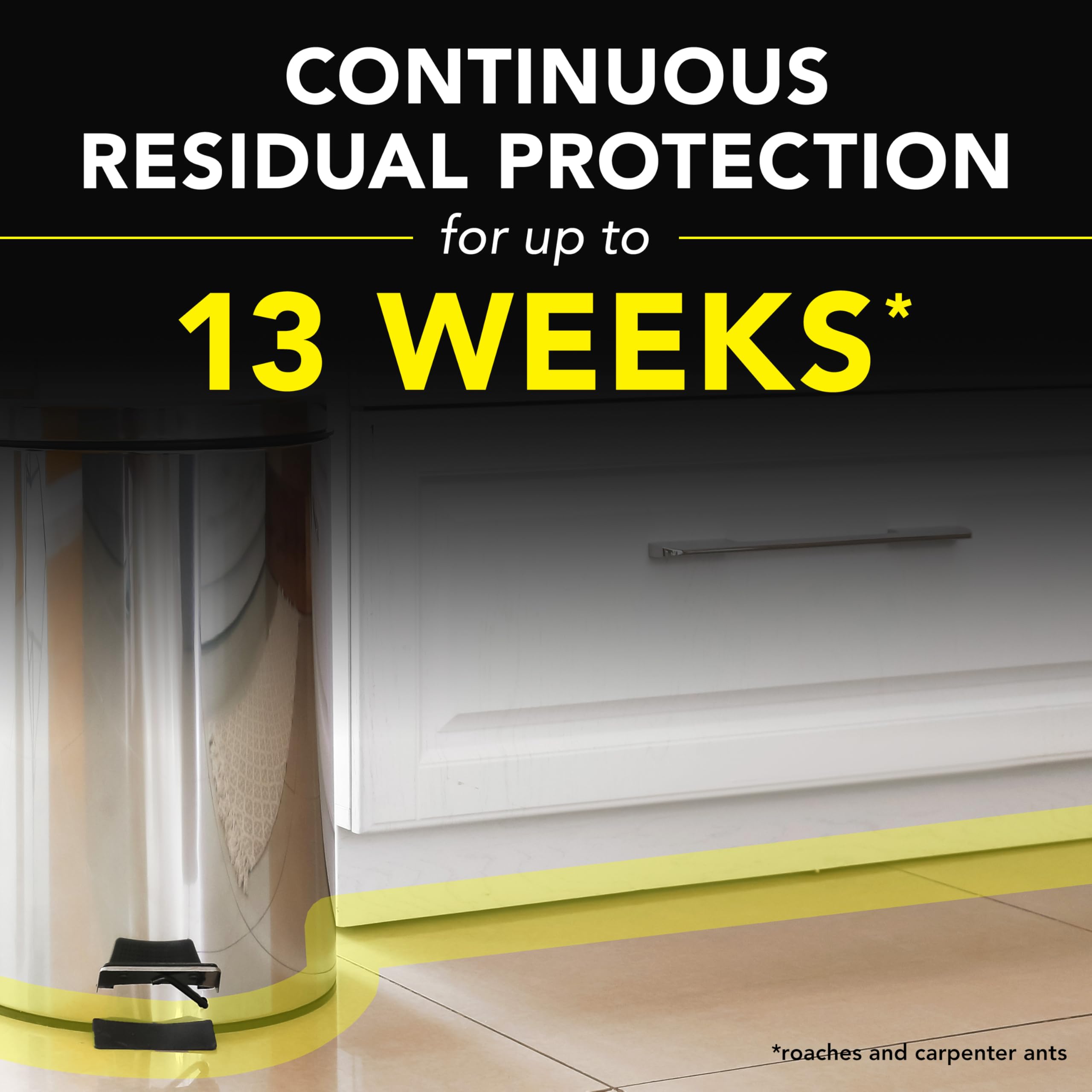 Raid spray delivering on-contact pest elimination.