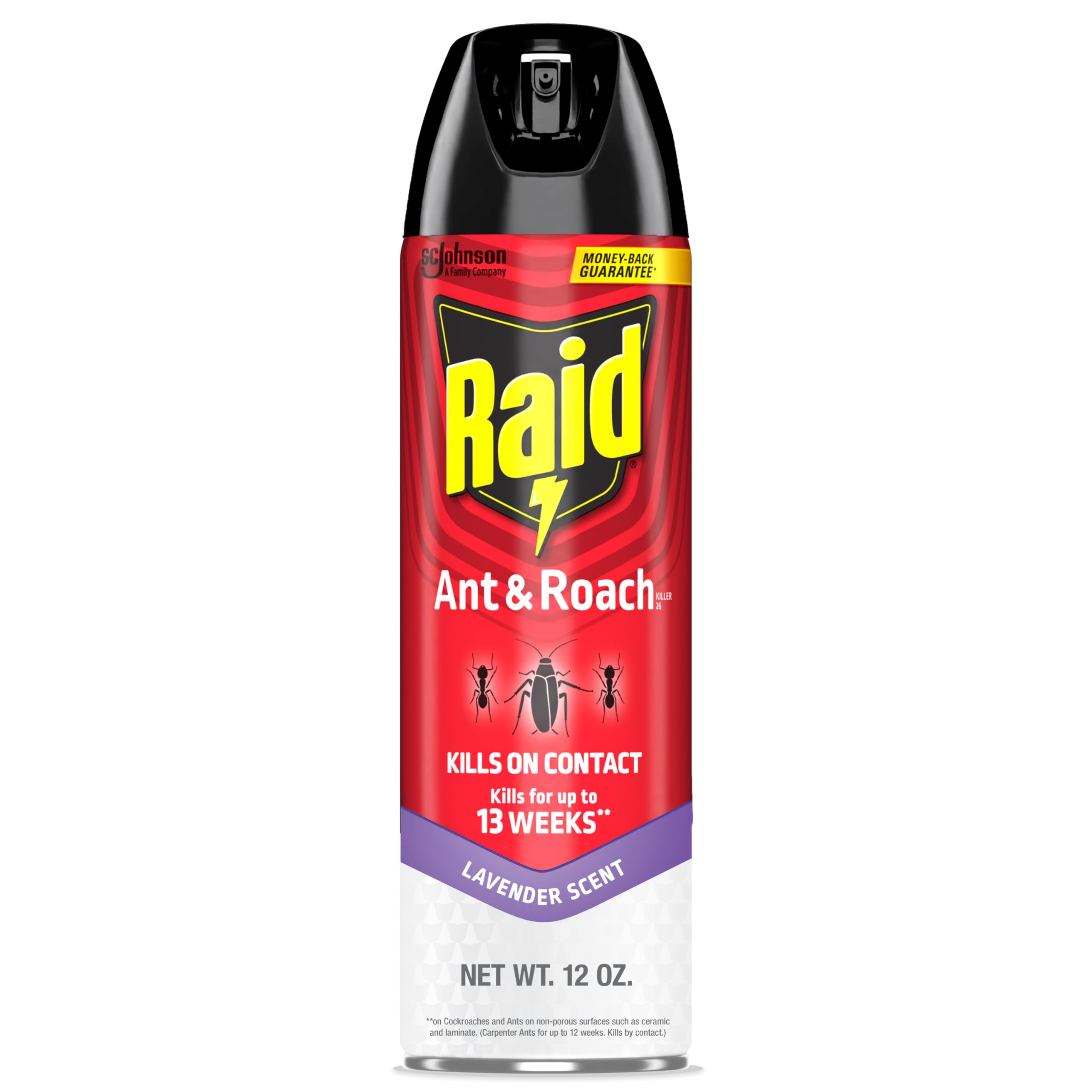Raid lavender-scent bottle ready for quick pest control.