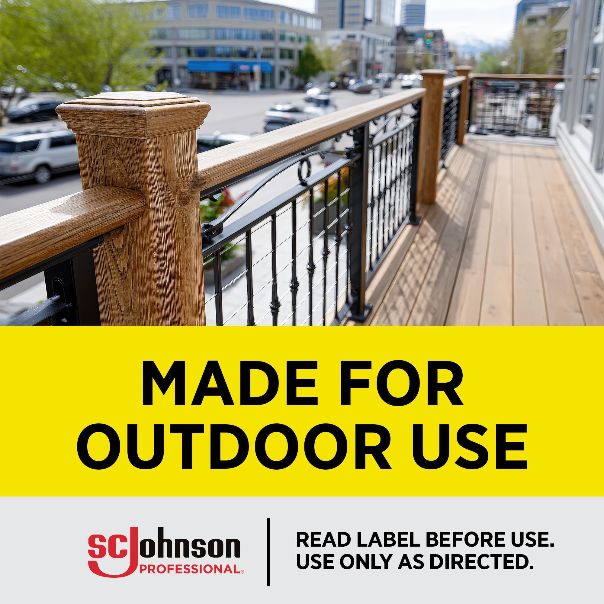Raid Max 21-feet spray range shown for safer outdoor reach.