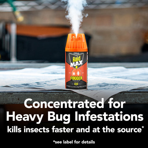 Raid Max Fogger leaves no residue after use in treated spaces