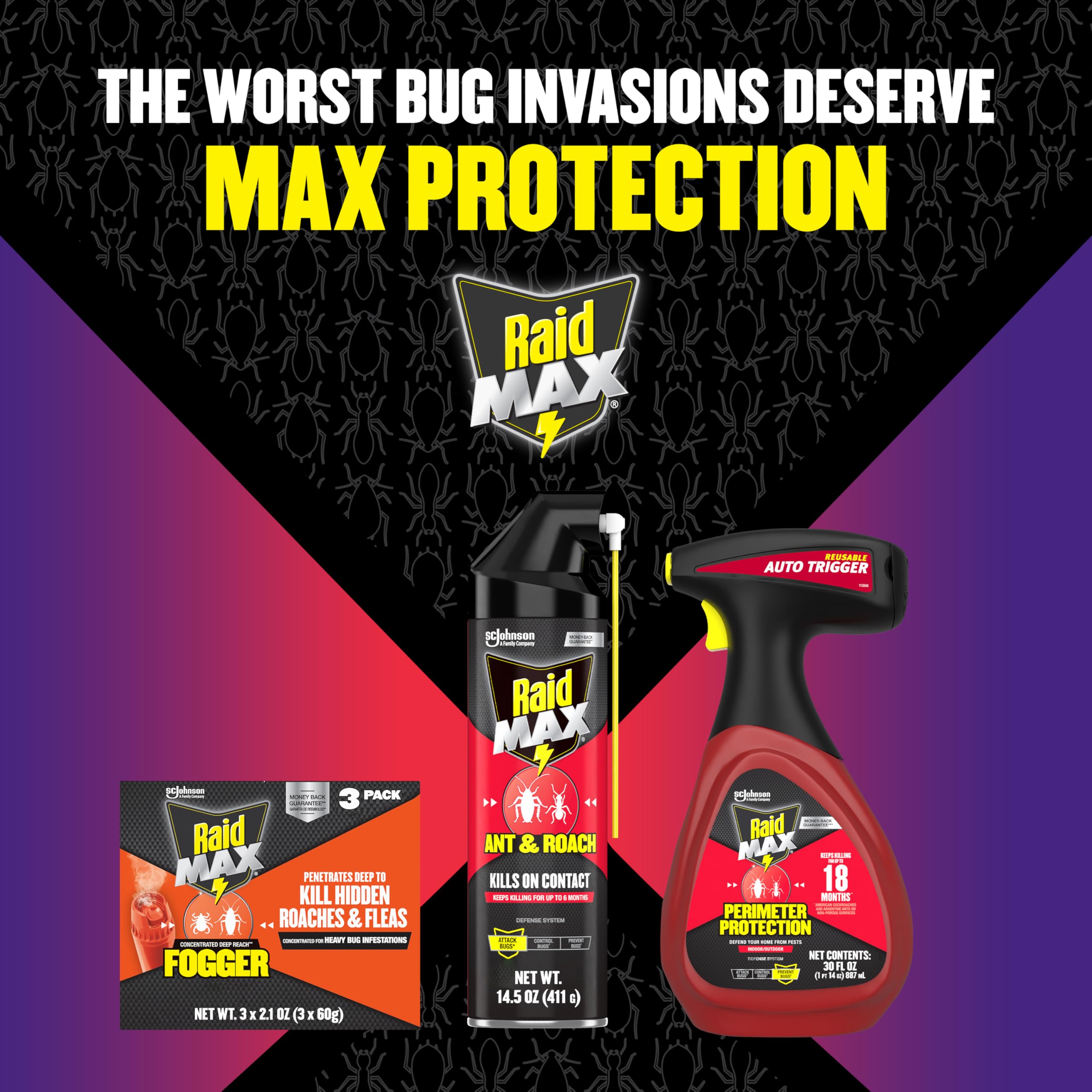 Raid Max Fogger kills roaches, ants, and crickets effectively