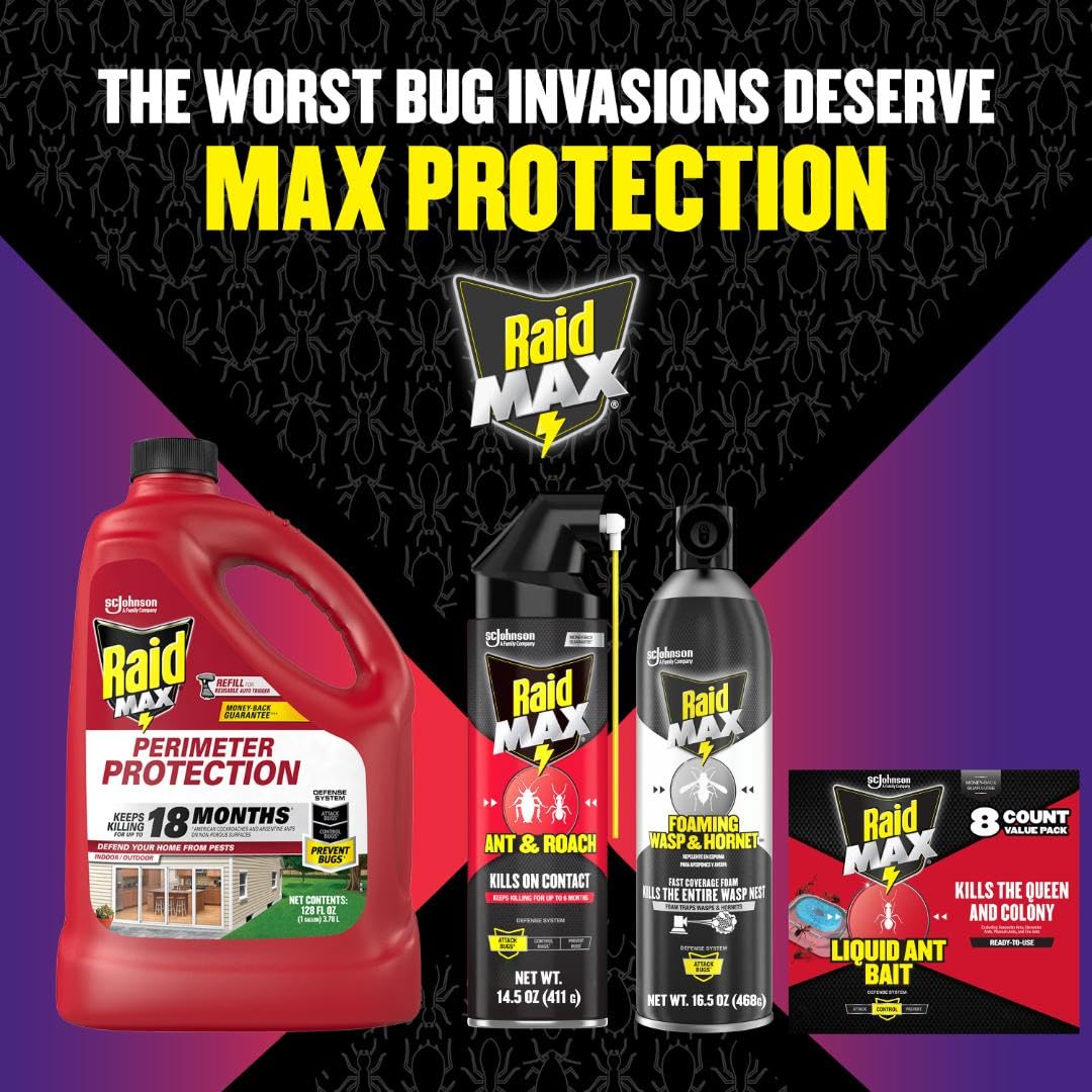 Raid MAX Perimeter non-staining formula dries cleanly