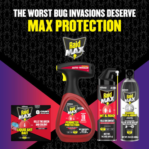 Raid Max Perimeter Protection hose-dip-tube compatibility note.