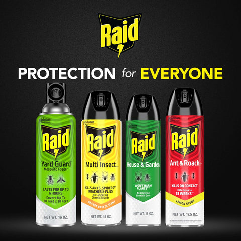Raid Multi Insect Killer effective against crickets on contact.