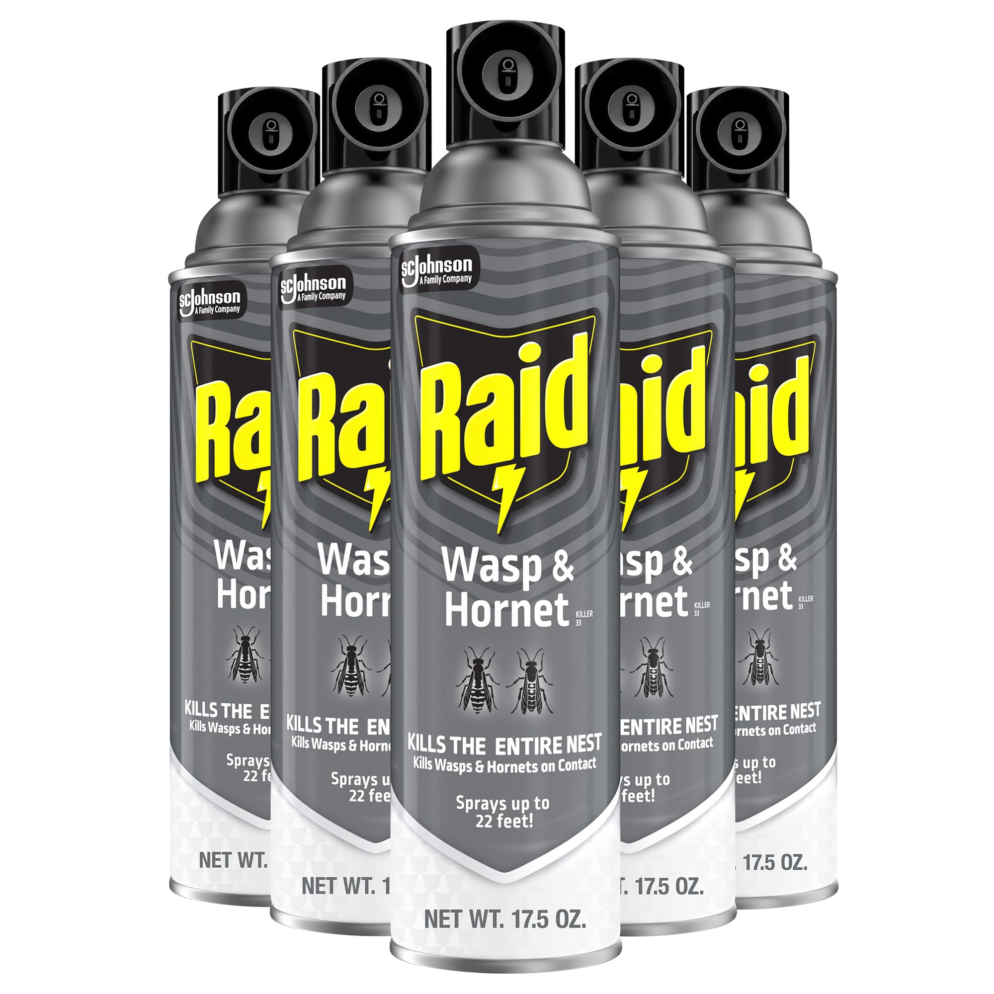 Raid Wasp & Hornet Killer Spray nests eliminated outdoors with quick action.