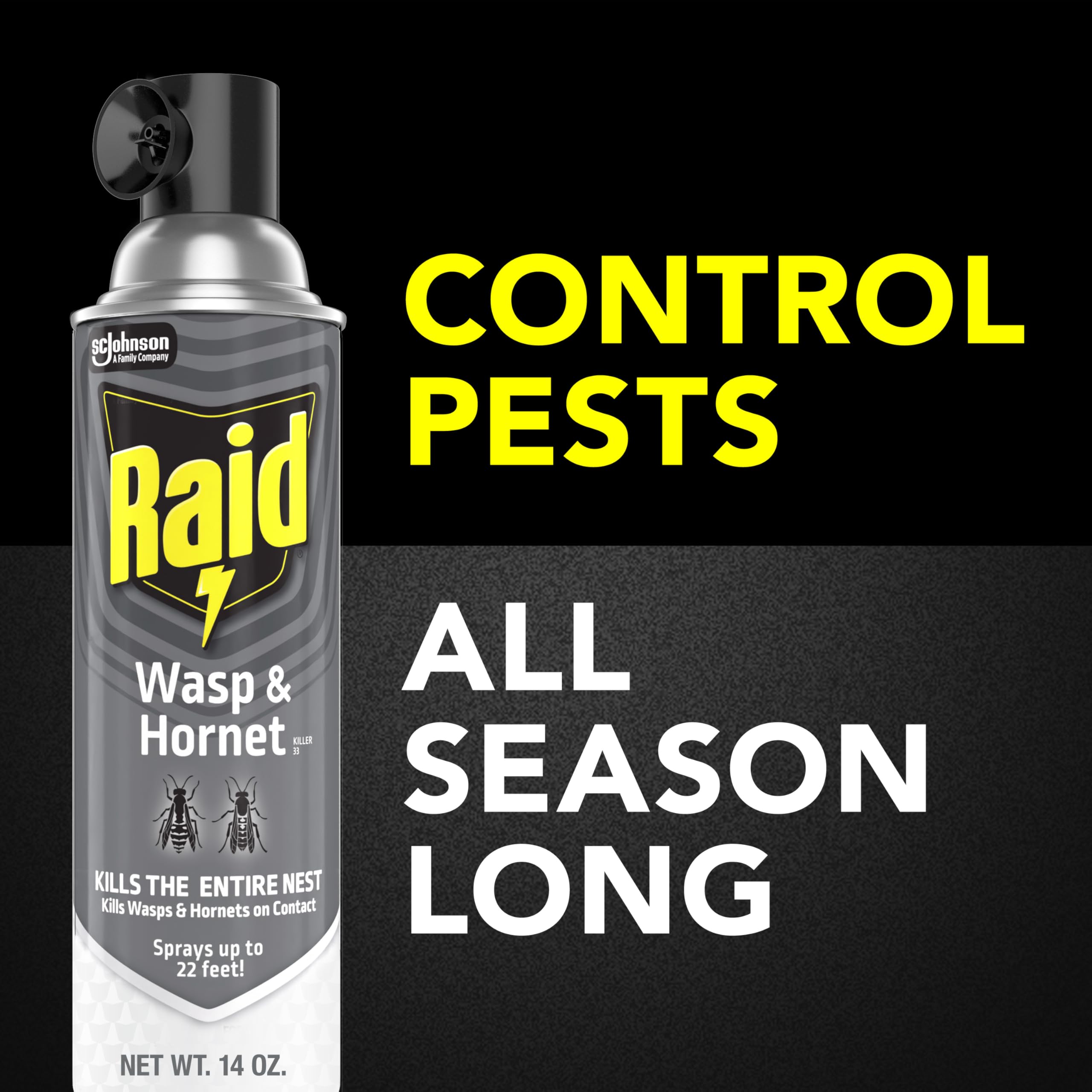 Raid Wasp & Hornet Killer pack of 12 provides seasonal protection.