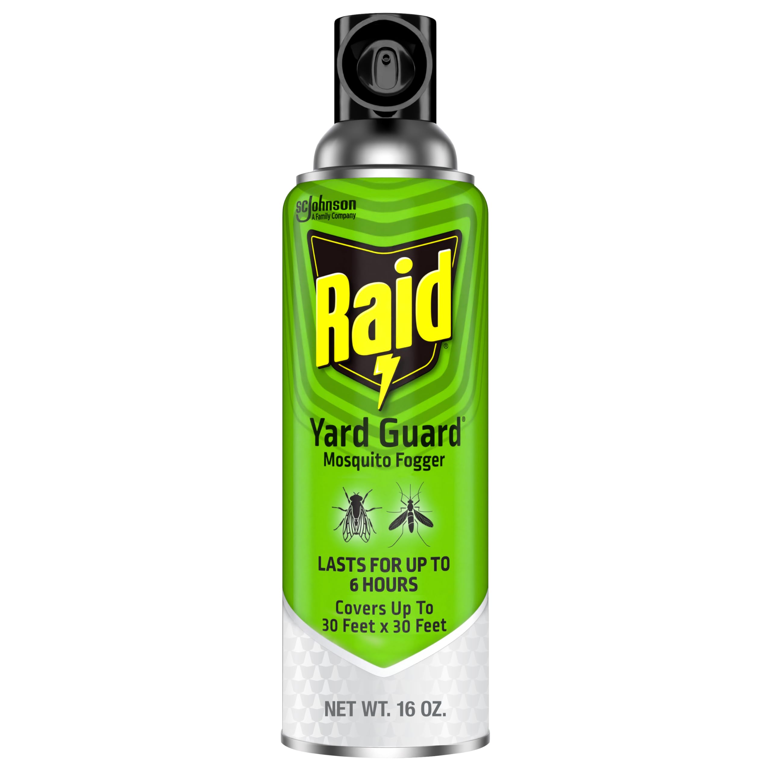 Raid Yard Guard Mosquito Fogger dispersing outdoors in action