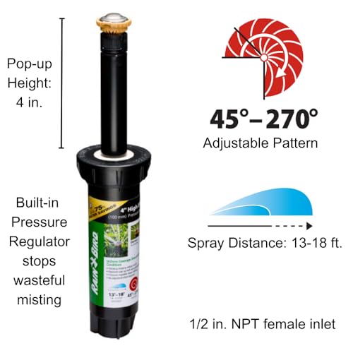 Rain Bird 12SAPROPR hand-adjustable nozzle enabling 45°–270° pattern control