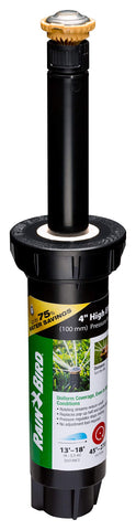 Rain Bird 12SAPROPR rotary sprinkler with PRS for efficient coverage at 30 psi