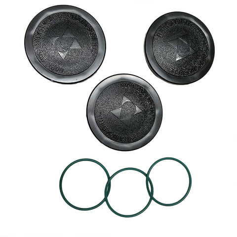 Rain Bird 1800XC cap pack front view with caps and gasket for drip retrofit