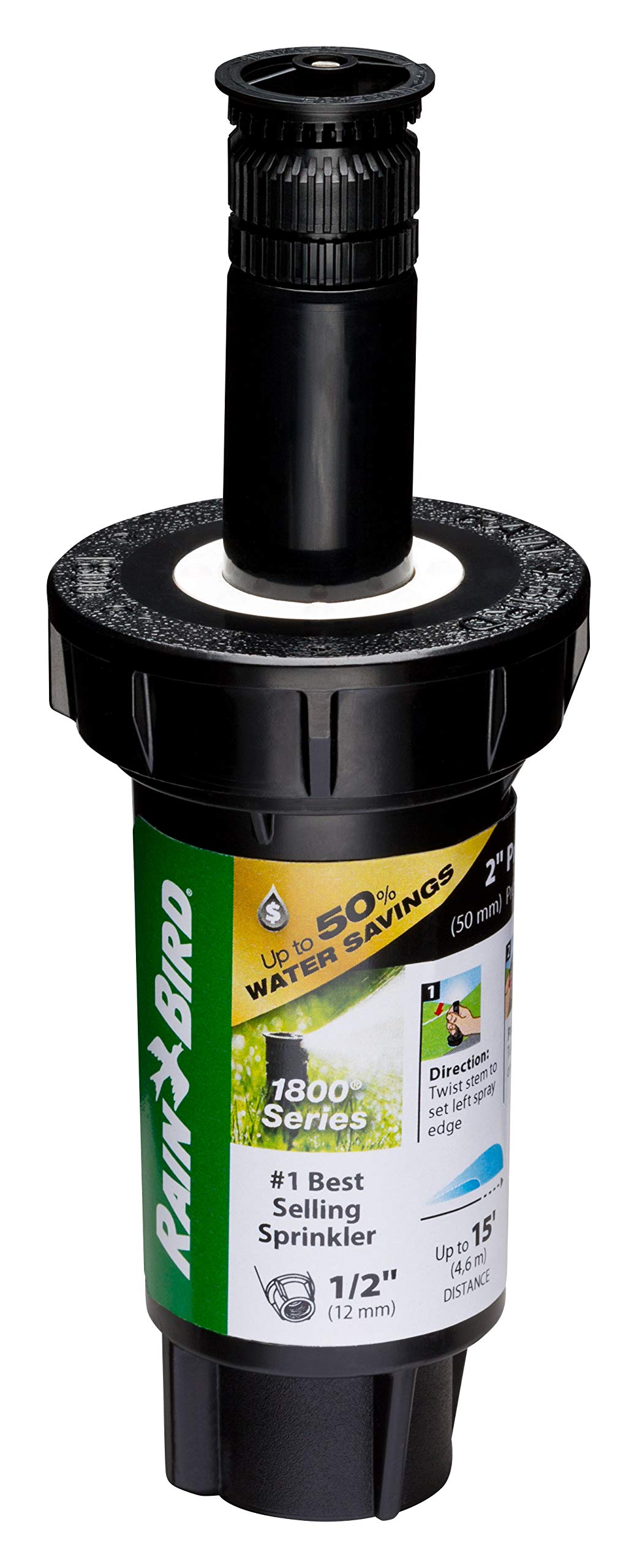 Rain Bird 1802HV15PR pressure-regulating sprinkler head for precise, water-saving irrigation.