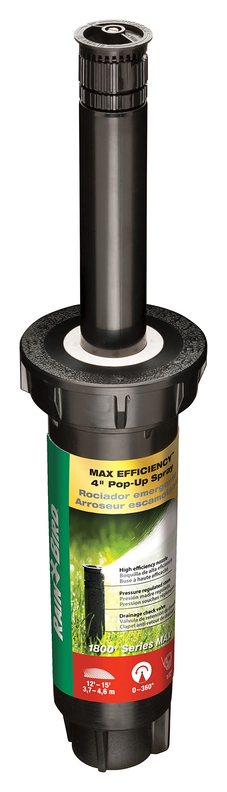 Rain Bird 1804HEVNPR pop-up sprinkler assembly for precise coverage and reduced overspray.