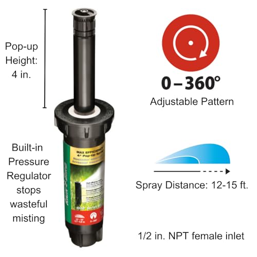 Rain Bird 1804HEVNPR stem with regulator maintains steady pressure.