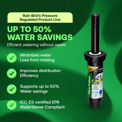 Rain Bird 1804QPRS dual spray nozzle shows even distribution