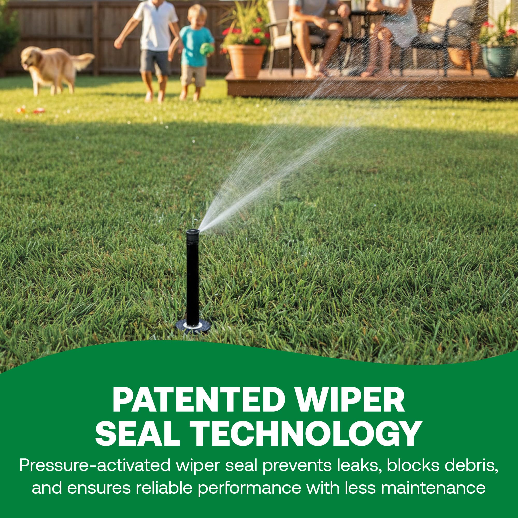 1/2 inch NPT inlet supports common irrigation fittings for quick setup.