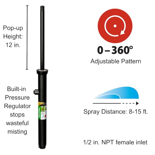 Rain Bird 1812APPRS 360° pattern adjustment enables precise coverage