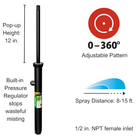 Rain Bird 1812APPRS 360° pattern adjustment enables precise coverage