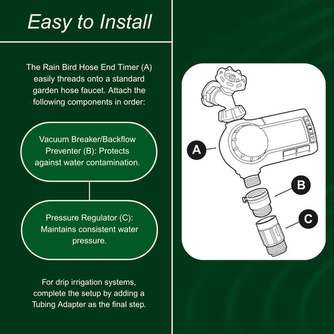 Rain Bird 1ZEHTMRP water now button enables instant manual watering.