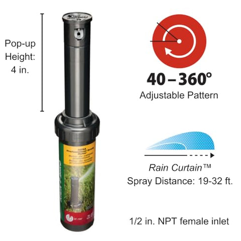 Rain Bird 32SA top arc adjustment enabling precise landscape pattern control.