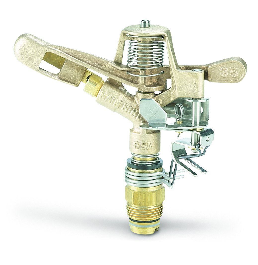 Rain Bird 35ADJTNTB brass impact sprinkler with 360° coverage and adjustable spray