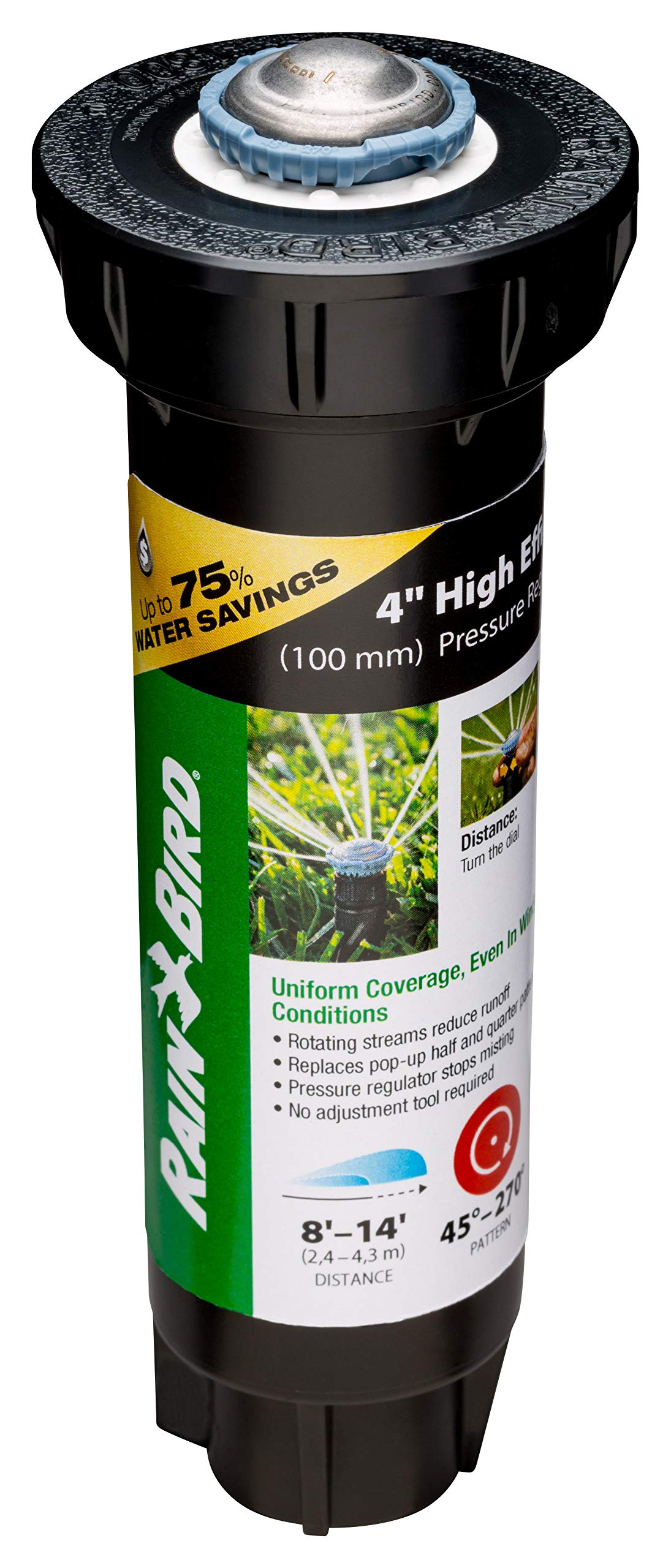 Rain Bird 8SAPROPR adjustable pattern from 45 to 270 degrees for flexible zones.