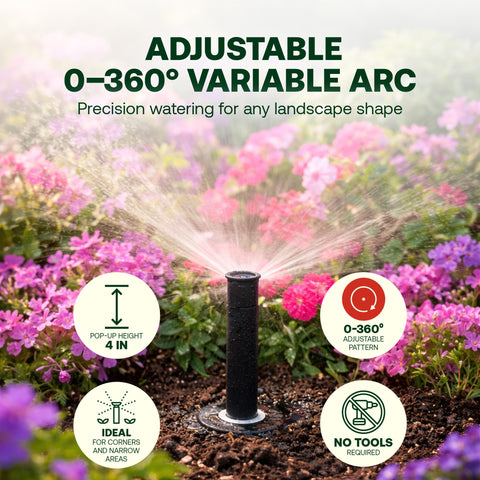 Rain Bird adjustable arc from 0 to 360 degrees for precise coverage
