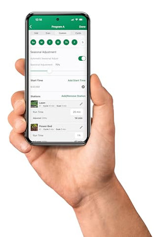 Rain Bird ARC4 manual watering option for targeted zones