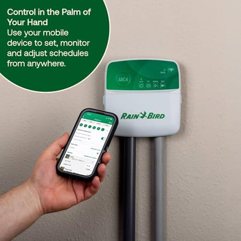 Rain Bird ARC6 WiFi setup panel; effortless scheduling and monitoring from anywhere.