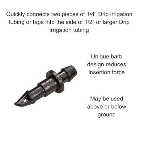 Rain Bird BC25-30PS side-entry into half-inch tubing for easy take-off irrigation lines.