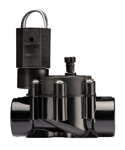Rain Bird CP075 inline valve outlet compatible with standard sprinkler connections.