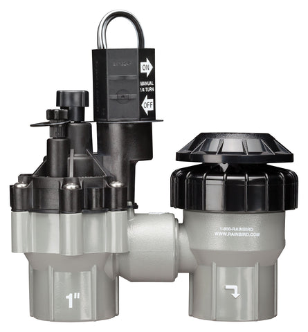 Rain Bird DASASVF100 valve front view with visible flow control knob for precise adjustment