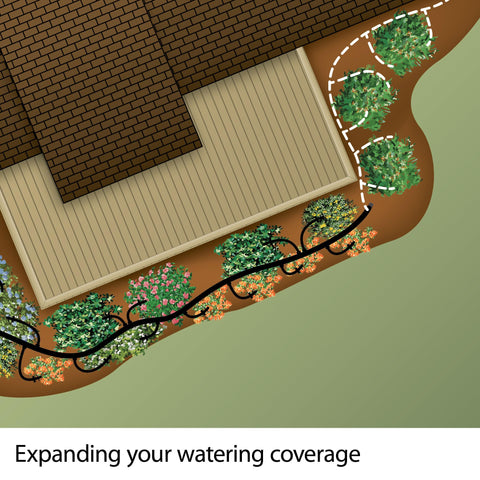 Rain Bird emitter 2.0 GPH provides higher coverage for larger plantings.