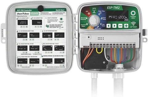 Rain Bird ESP-TM2 with LNK WiFi module enabling mobile control.