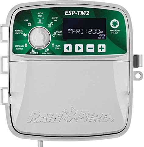 Rain Bird ESP-TM2 with optional LNK WiFi module for remote irrigation control.