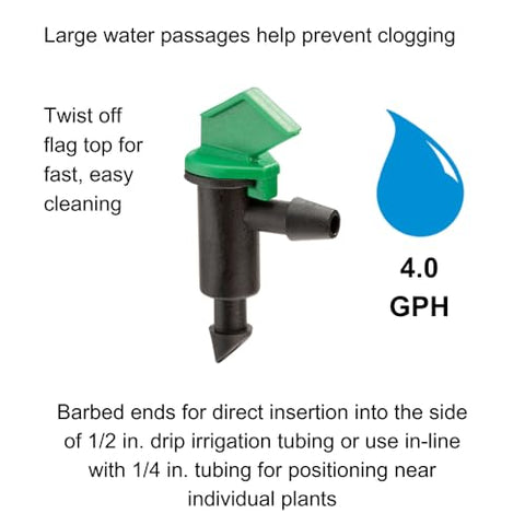 Rain Bird FE40-25S flag top closeup for quick cleaning near plants