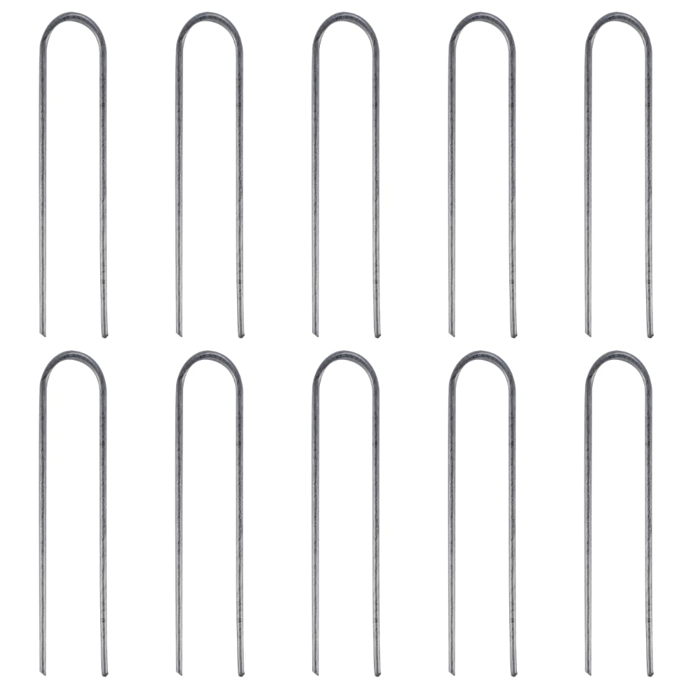Rain Bird GS50/10PS galvanized stake anchors 1/2-inch tubing securely in soil.