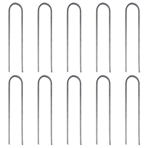 Rain Bird GS50/10PS galvanized stake anchors 1/2-inch tubing securely in soil.