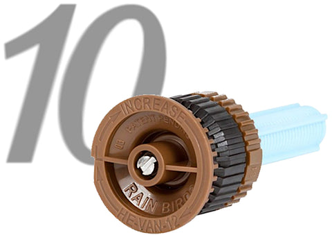 Rain Bird HE-VAN nozzle pack shown for easy installation and versatile landscape coverage.