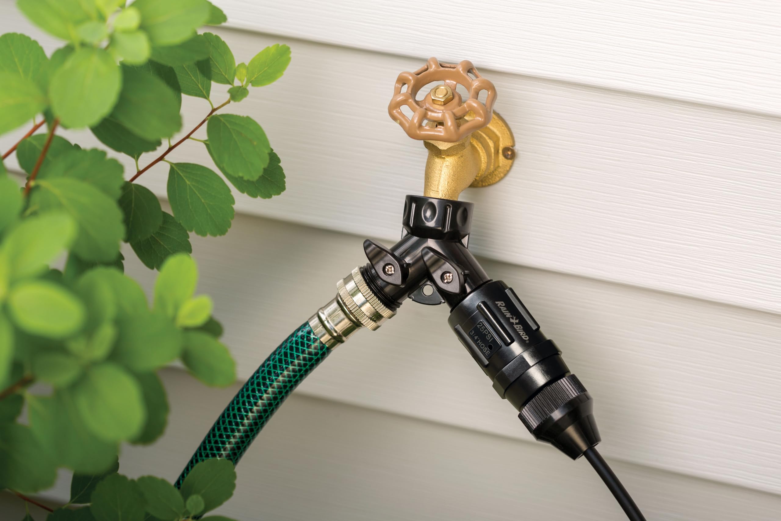 Rain Bird compatible timer option for automated watering enhances convenience.