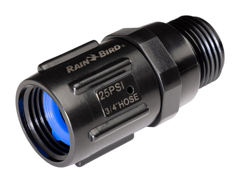 Rain Bird HT07525PSI regulator connects to 3/4in threads for reliable drip irrigation.