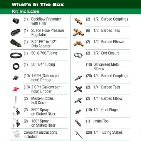 Rain Bird LNDDRIPKIT drippers provide precise, spot watering for individual plants.